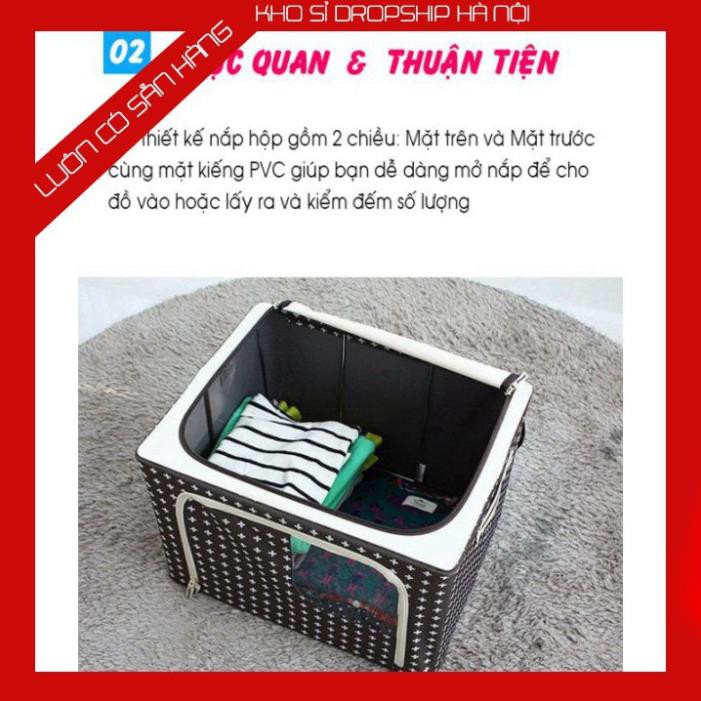 Hộp đựng quần áo chăn màn đa năng thông minh màn túi bằng vải khung thép kim loại gấp xếp gọn size lớn