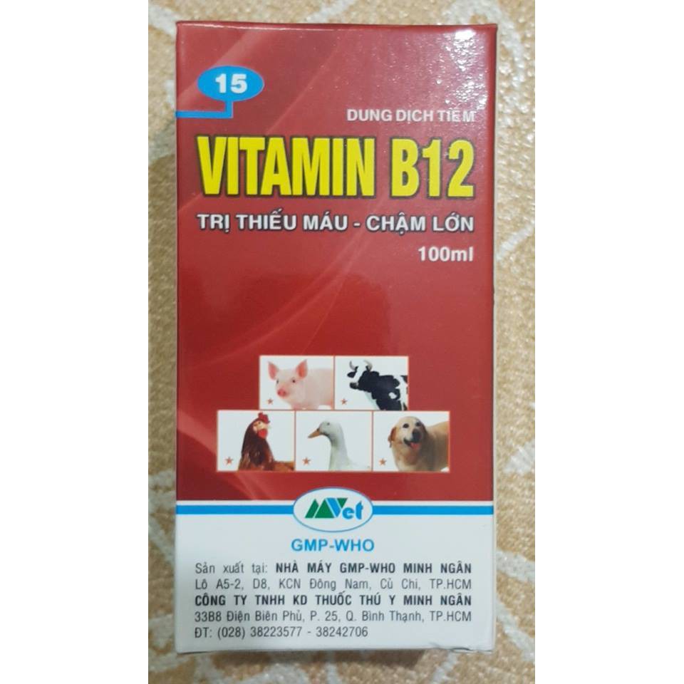 [FREESHIP TỪ 50K] VITAMIN B12 LỌ 100ML GIẢI ĐỘC CHO PHONG LAN_GIÚP GIA SÚC TĂNG SỨC ĐỀ KHÁNG MAU LỚN