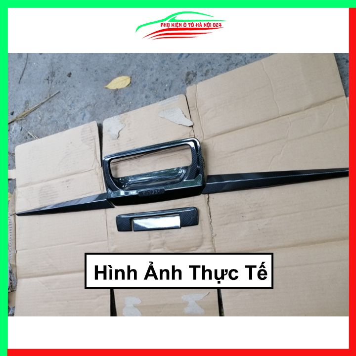 Ốp tay mở cốp Ranger 2016-2021 5 chi tiết không chìa khóa vân Cacbon trang trí xe chống va đập hiệu quả