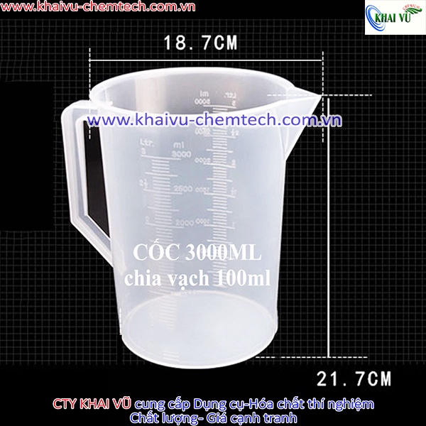 Cốc ca nhựa chia VẠCH NỔI GÂN TRẮNG 3 Lít 5 Lít đo thể tích