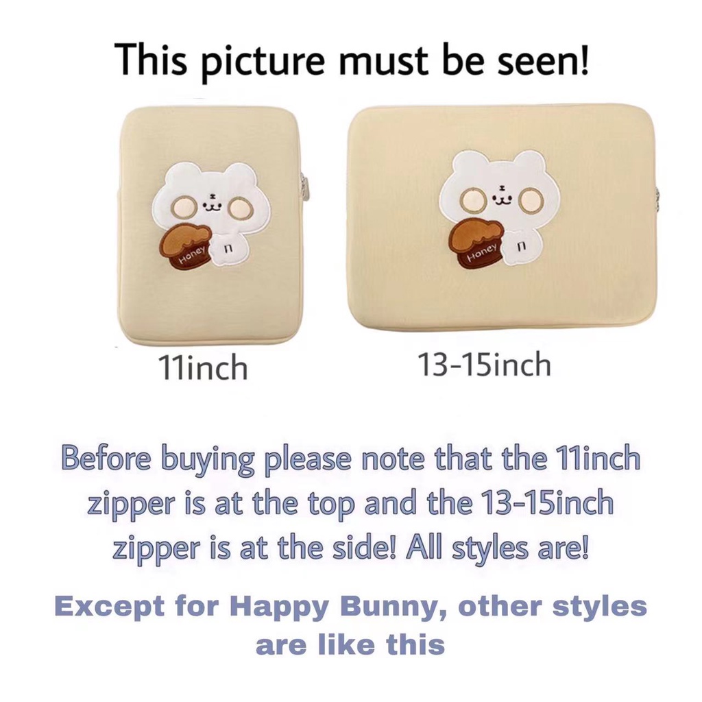 Túi Đựng Laptop / Máy Tính Bảng 11 13 15 inch Họa Tiết Hoạt Hình Phong Cách Hàn Quốc
