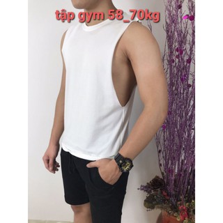Áo tập gym áo tanktop nách rộng khoét nách sâu NR001