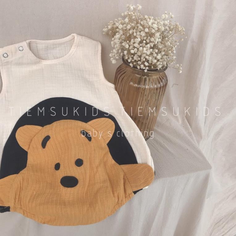 HÀNG TRẺ EM THIẾT KẾ- Body gấu dễ thương cho bé chất liệu xô muslin