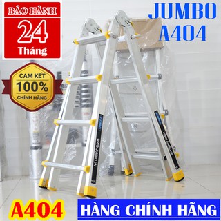 Thang nhôm rút trượt Jumbo A404 - Chữ A 2m duỗi thẳng 4m