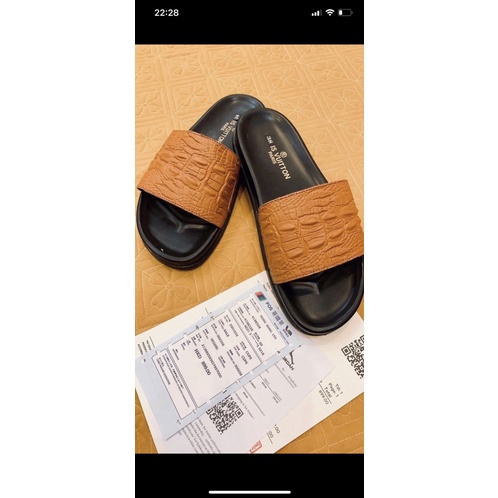 Dép da nam Dép da cá sấu nam hot 2022