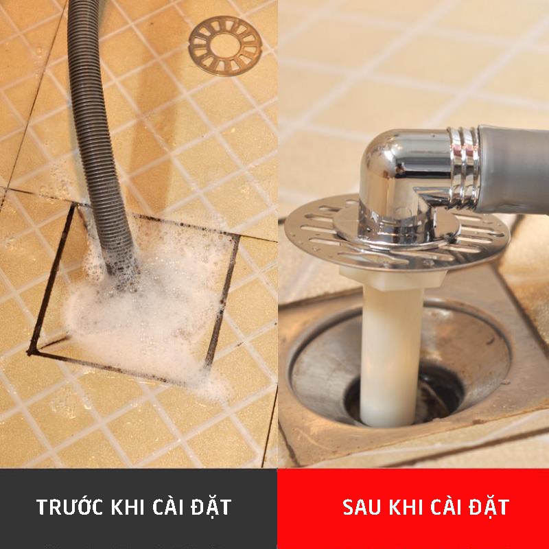 Bộ thoát nước máy giặt, nước thải chống mùi hôi, ngăn côn trùng, lắp thoát sàn, Minh House