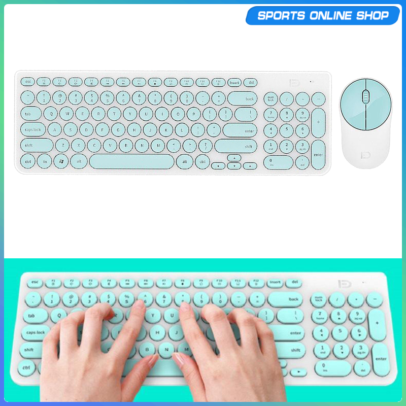 Bàn Phím Và Chuột Không Dây Tròn Mỏng 2.4g | BigBuy360 - bigbuy360.vn
