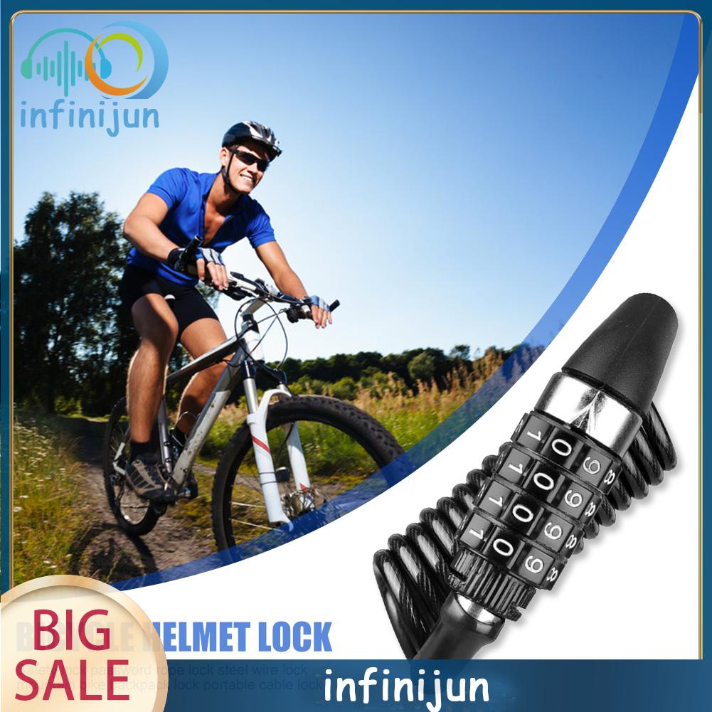 Ổ Khóa Nón Bảo Hiểm 4 Chữ Số Kèm Dây Thép Chuyên Dụng Cho Xe Đạp