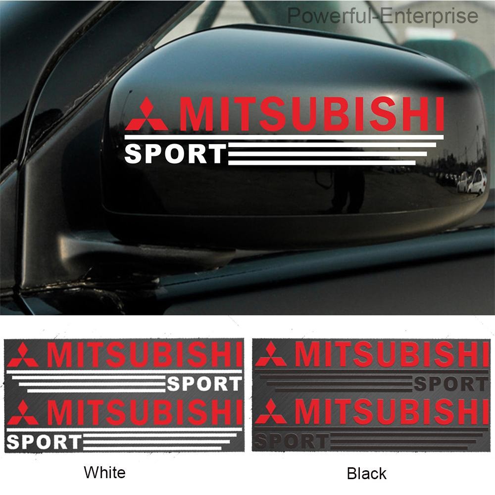 Decal Mitsubishi dán gương chiếu hậu xe ô tô - Tem dán gương xe hơi