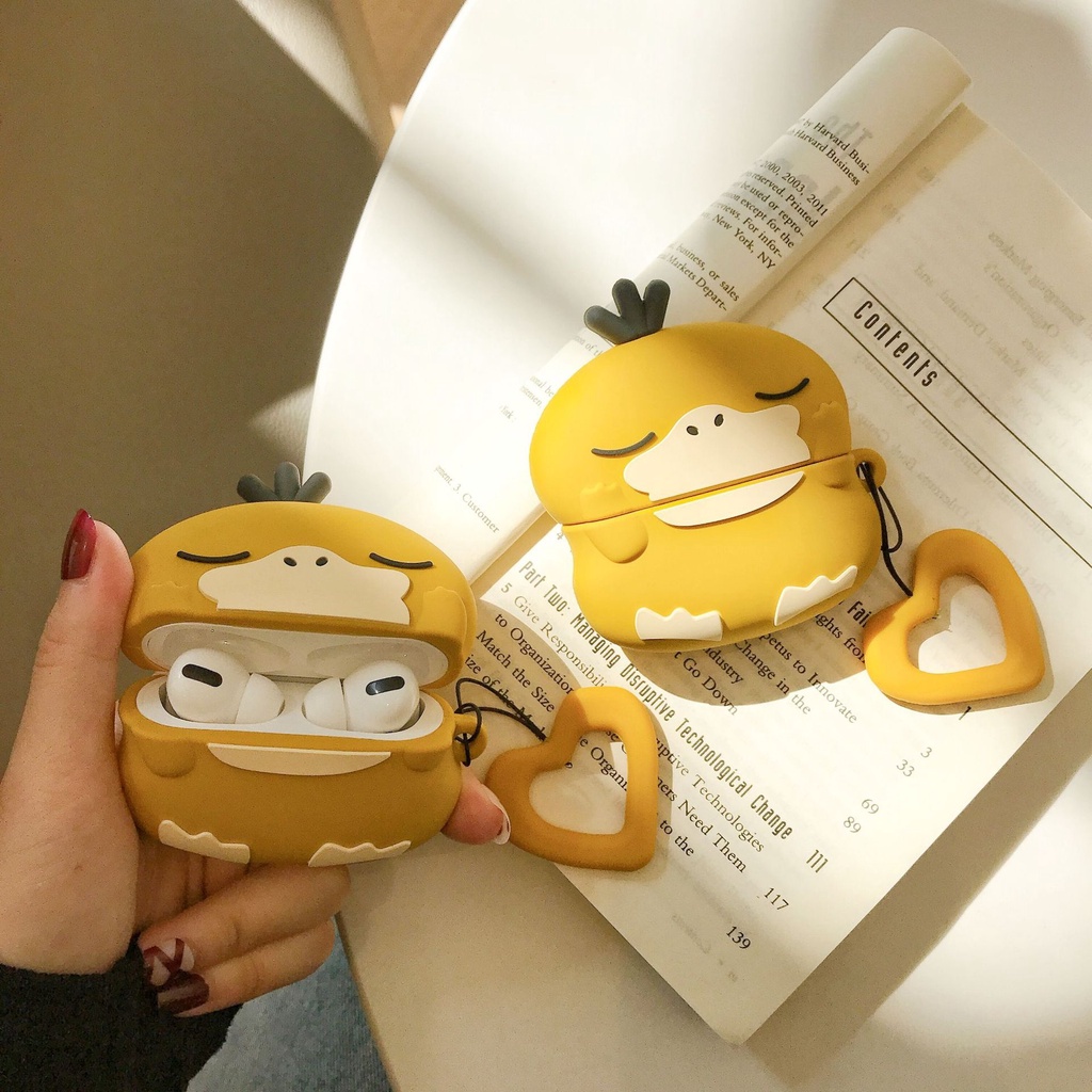 Case AirPods Vỏ Bọc Tai Nghe AirPods 1/2/Pro Vịt Vàng Pokemon Case Silicon Dẻo 3D - Minh An Saigon