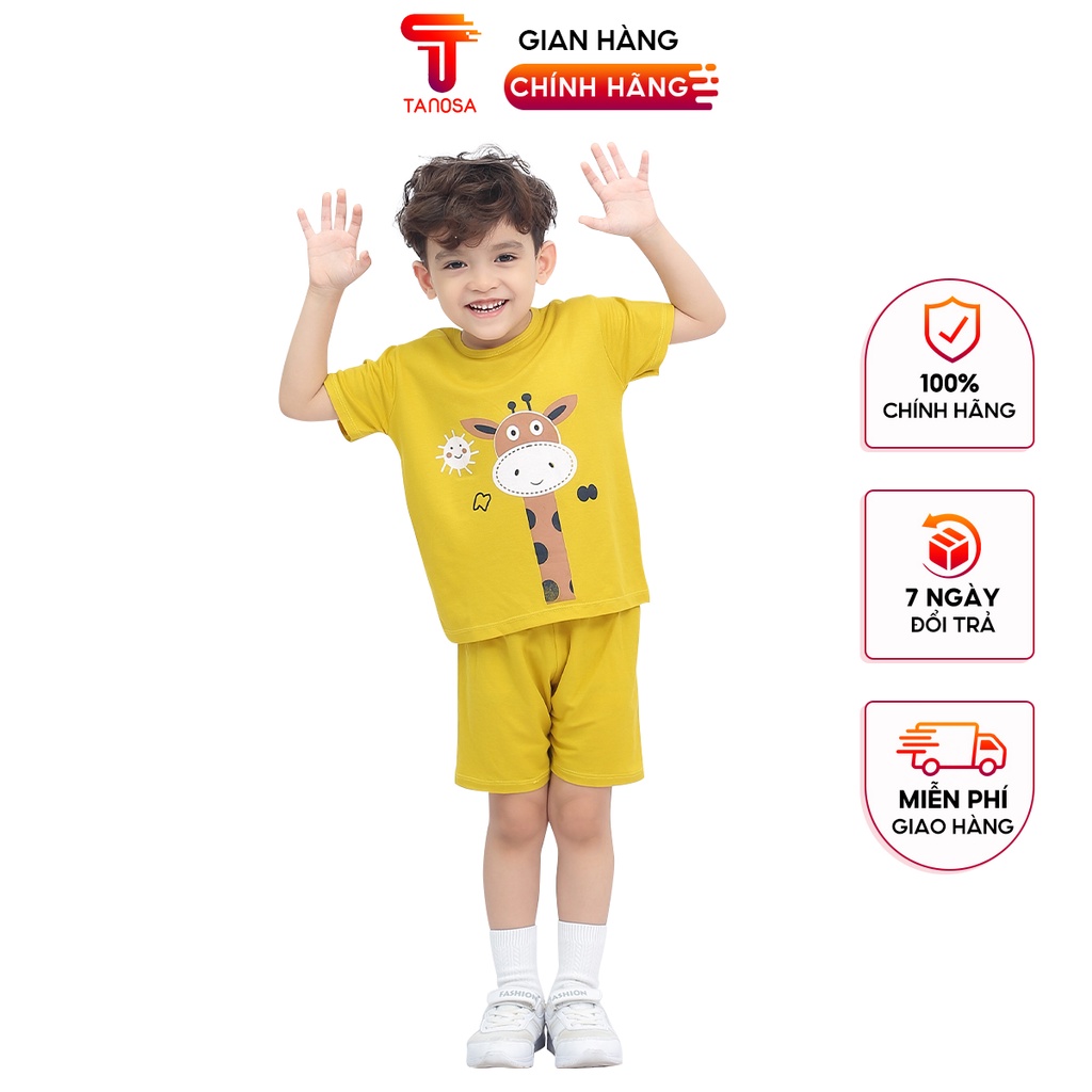 Bộ đồ quần đùi áo cộc tay TANOSA chất thun nhiều hình dễ thương cho bé trai 1-5 tuổi