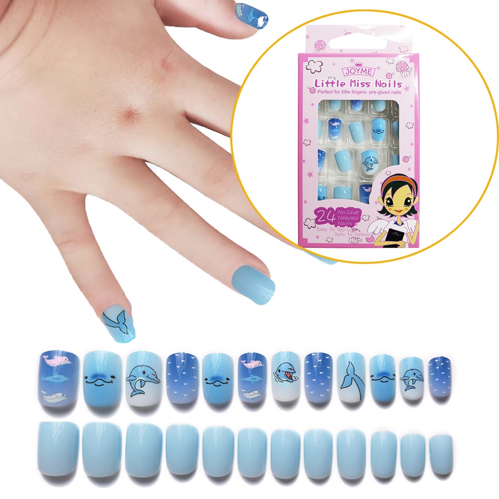 [Hàng mới về] Móng tay giả bằng acrylic họa tiết hoạt hình dễ thương cho bé