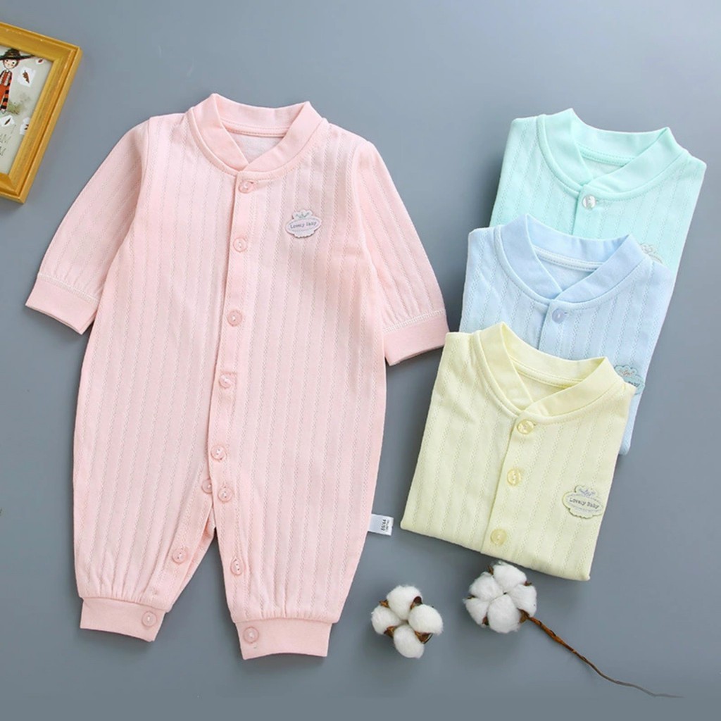 Body dài tay liền thân thu đông cotton cho bé sơ sinh, hàng đẹp xuất - BD20