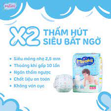 Bỉm Misakii   Nhật Bản - Bỉm Siêu Mỏng Thấm Hút Tôt - Size Dán Quần NB90/S82/M64/L54/M58/L44/XL38/XXL miếng