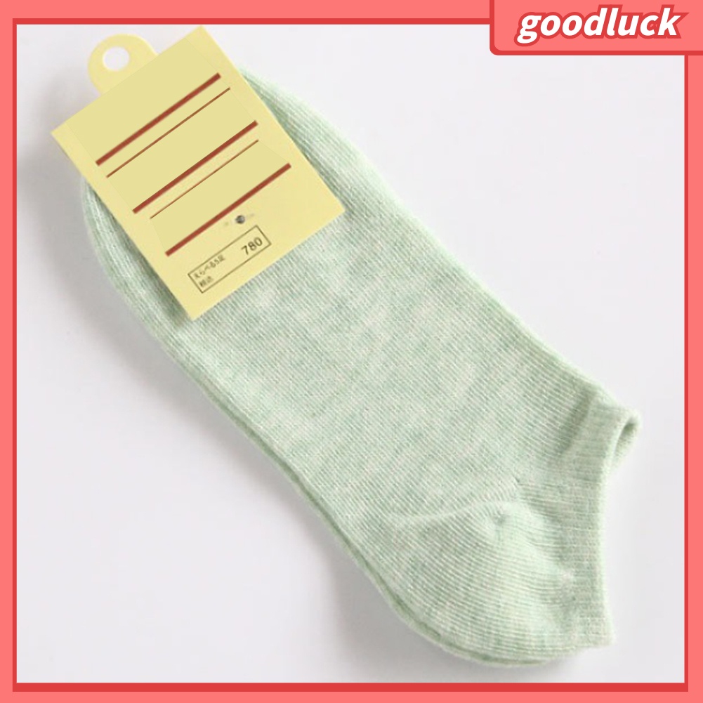 Đôi Tất Cotton Ngắn Màu Trơn Co Giãn Thoải Mái Cho Nữ