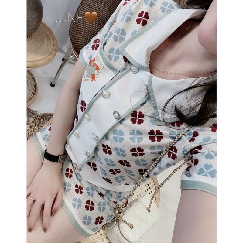 Set áo len hoa thổ cẩm + chân váy(quảng châu) | BigBuy360 - bigbuy360.vn