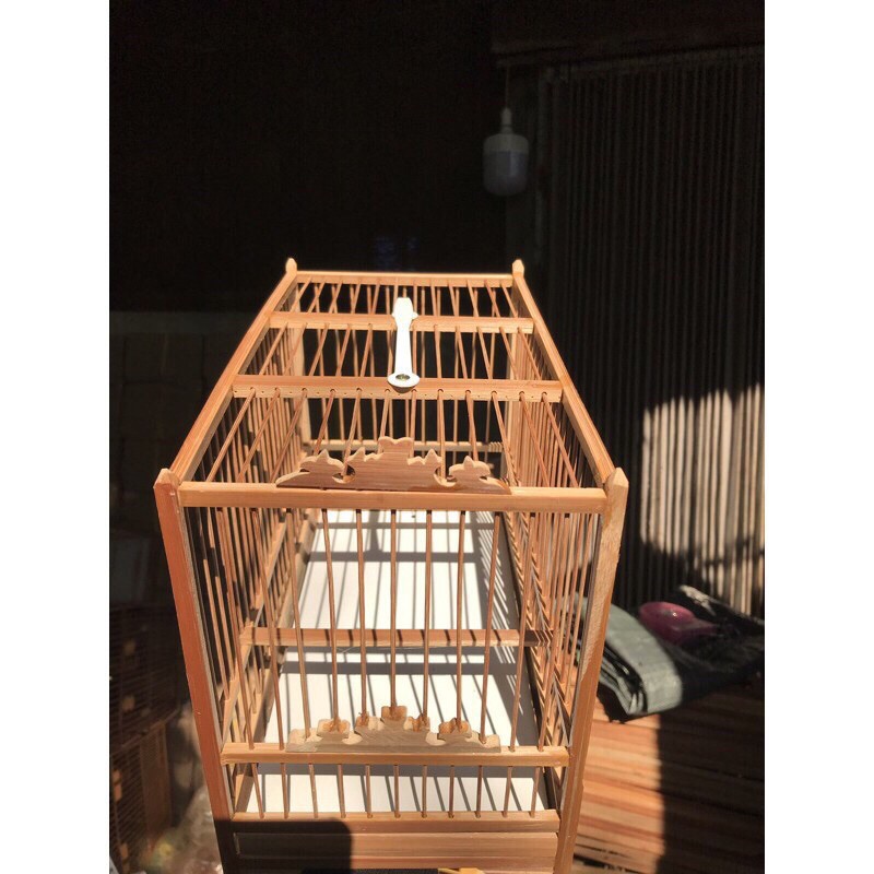 Lồng Chim Khuyên Để Bàn Bằng Trúc Bền Đẹp, Lồng Khuyên Xách Đi Chơi Kích Thước 29x15x24Cm