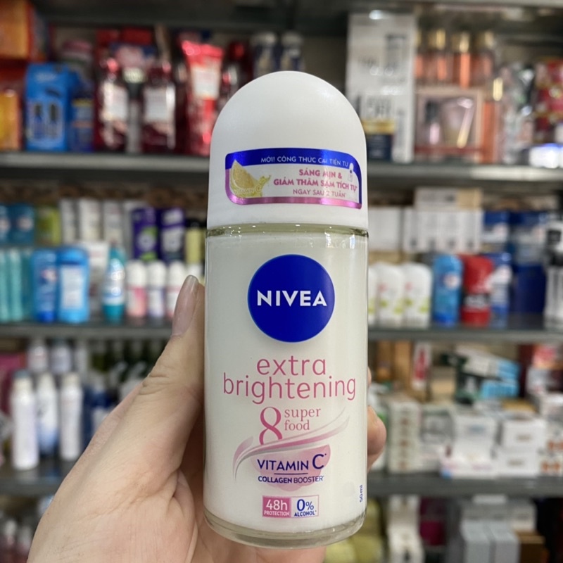 Lăn khử mùi Nivea Extra Whitening Trắng mịn mờ vết thâm chai 50ml