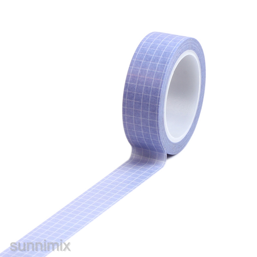 [SUNNIMIX] 7x Multi-color Grid Printed Washi Paper Sticky Masking Tape Planner Sticker