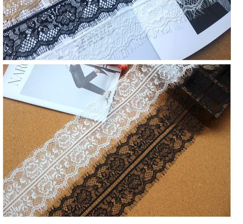 Vải ren 2 bên khâu may quần áo khăn quàng cổ có 3 màu rộng 5.5-11cm