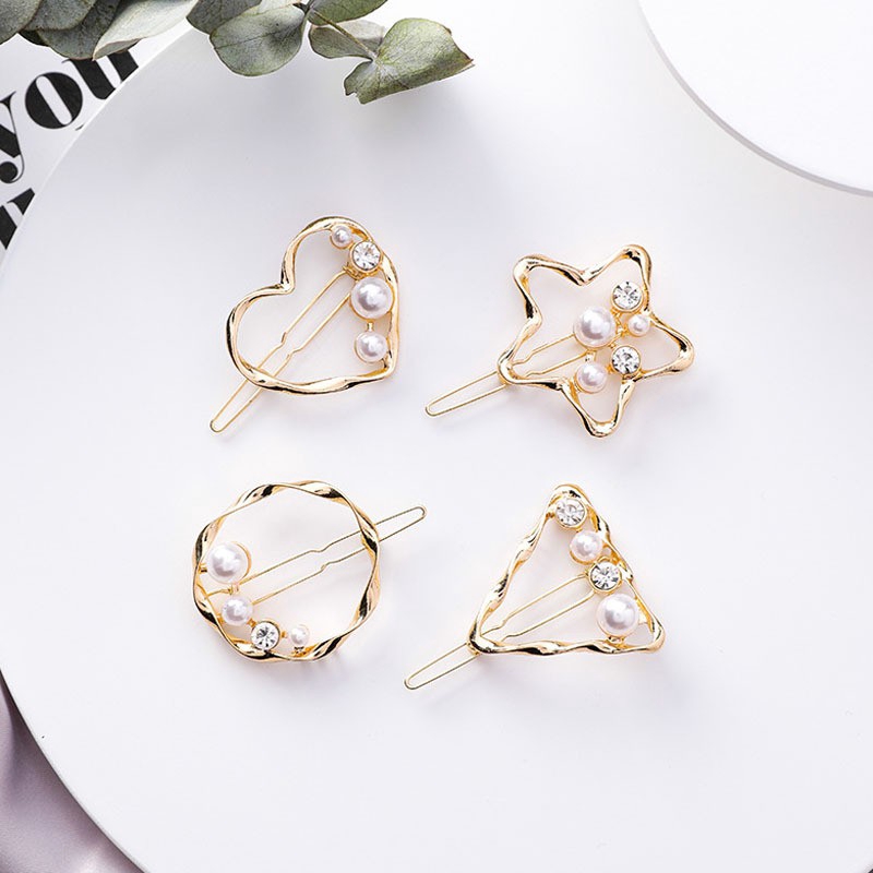 Kẹp tóc đính ngọc trai nhiều kiểu dáng tùy chọn phong cách thời trang