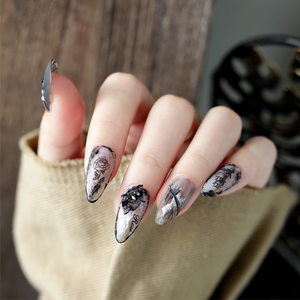 Nhãn dán móng 3D hình hoa hồng