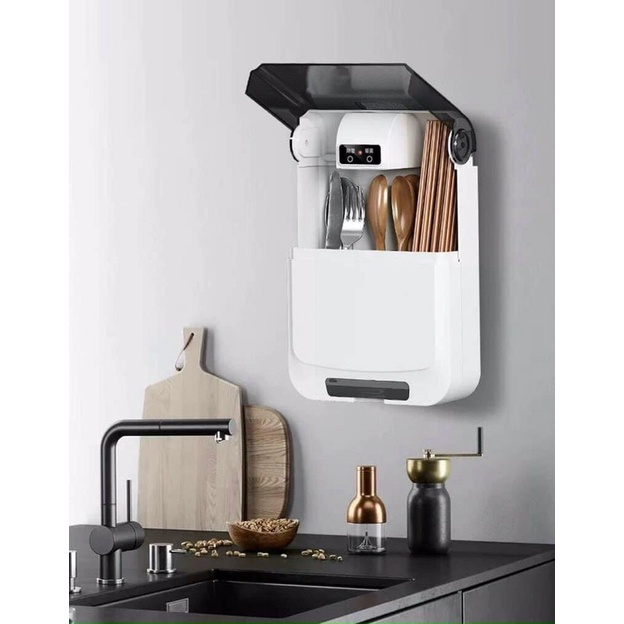 Máy sấy khô tiệt trùng đũa thìa 3 ngăn tiện lợi bằng tia UV