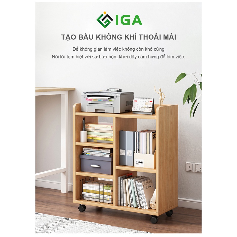 Kệ đa năng có bánh xe, giá sách thông minh ROMAN phong cách hàn quốc - GP173