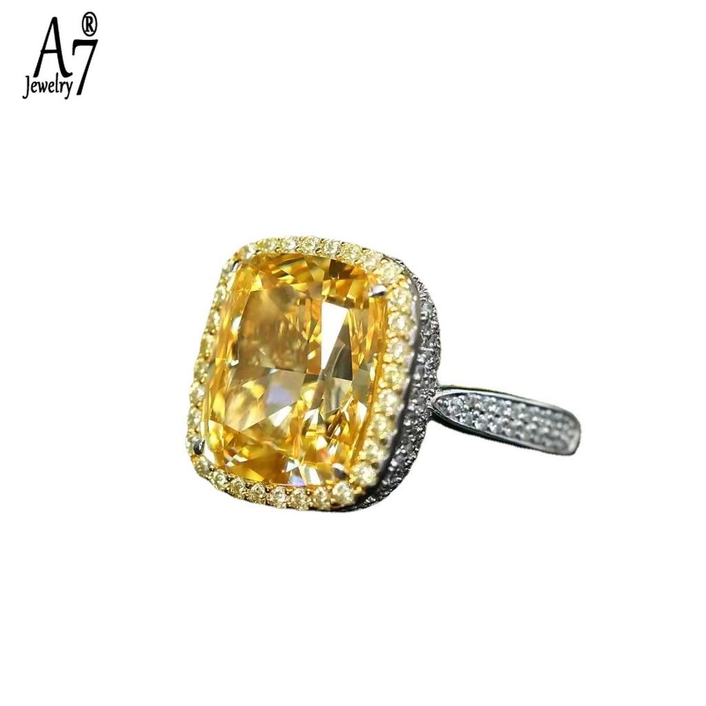 Nhẫn Hở Đính Kim Cương Vàng Hình Vuông X4Y28 Sang Trọng Cho Nữ