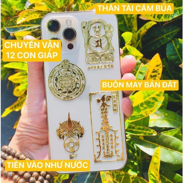 Bộ 4 linh Phù - Tiền Vào Như Nước + Thần Tài Cầm Búa + Chuyển Vận 12 CG + Buôn May Bán Đắt