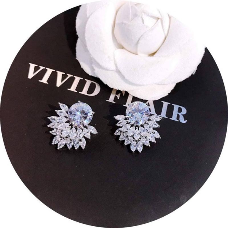 Khuyên Tai S925 Đá Sáng Lấp Lánh - Bông Tai Đi Tiệc Hàng QC Loại 1