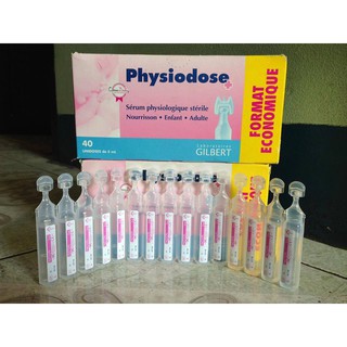 Nước muối sinh lý Physiodose Gilbert Pháp 40 ống 5ml hợp vệ sinh