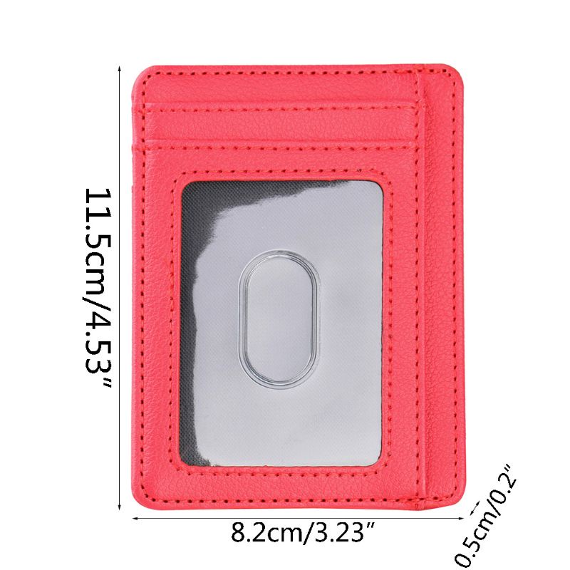 Youyo Ví Da Mỏng Đựng Thẻ Tín Dụng RFID Có Cửa Sổ Phía Trước Thiết Kế Tối Giản Dành Cho Nam