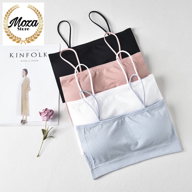 [Mã FAMARAL2 giảm 10K đơn 50K] Áo Bra Cotton Gân Tăm 2 Dây Gợi Cảm Trẻ Trung (809)