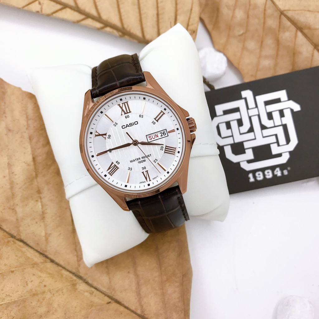 Đồng hồ nam Casio MTP-1384 / MTP-1384L-7A dây da thật chính hãng