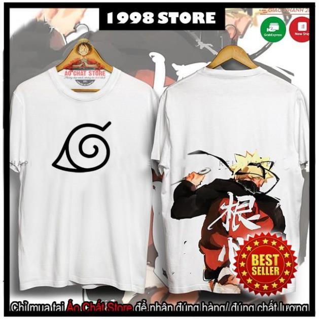 (SIÊU PHẨM) Áo thun Uzumaki Naruto làng lá thư pháp cực đẹp - Áo NARUTO mẫu mới NT16