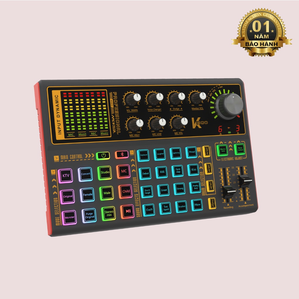 Bộ Sound Card K300 – Thu âm, Karaoke Livestream FB, Bigo live hỗ trợ tốt các dòng mic