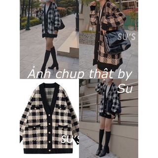 Áo cardigan len dày form rộng đan kẻ chéo A1979 SUSTORE