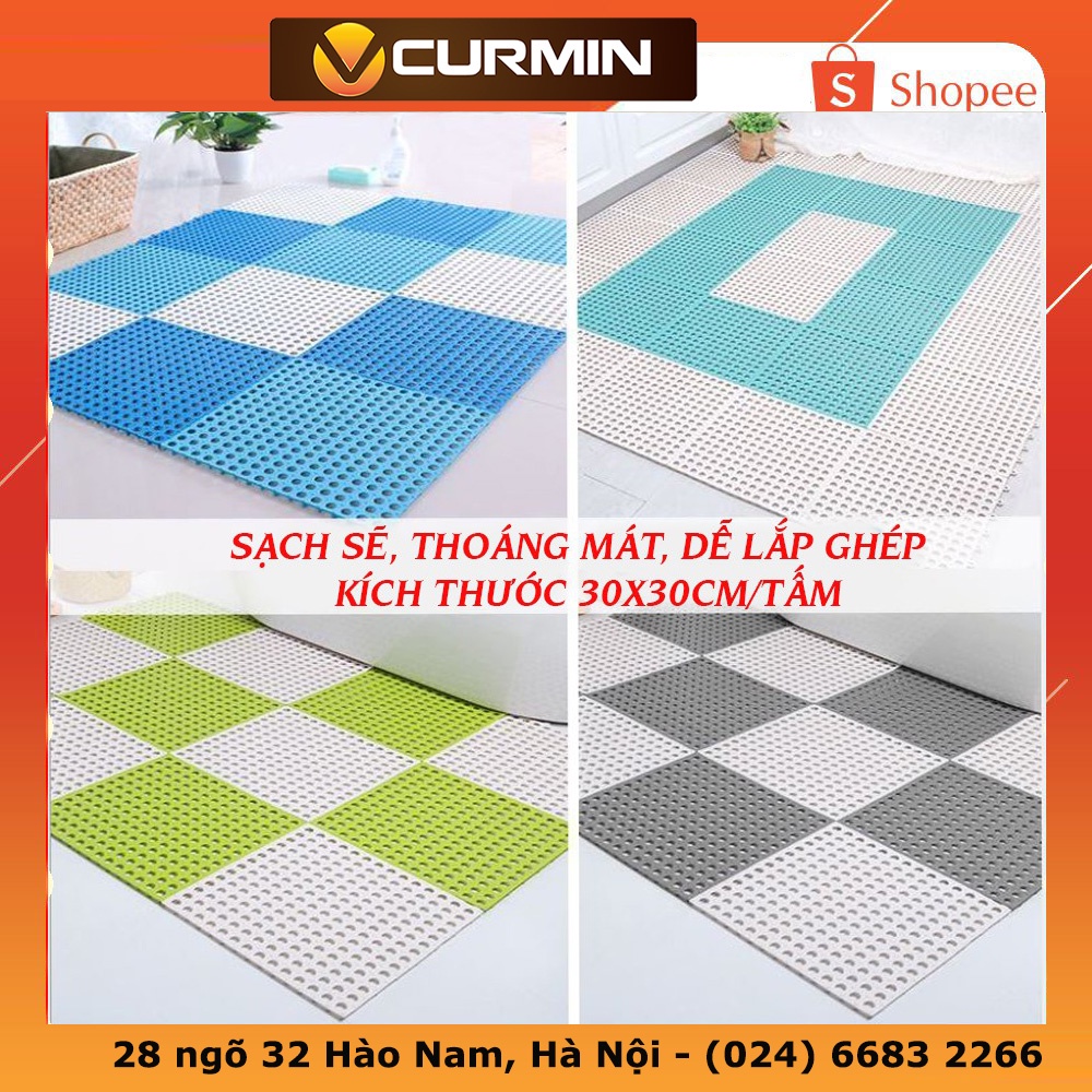 Tấm Lót Sàn, Thảm Nhựa Lỗ Kháng Khuẩn, Chống Trơn, Trượt [KT30*30 cm]