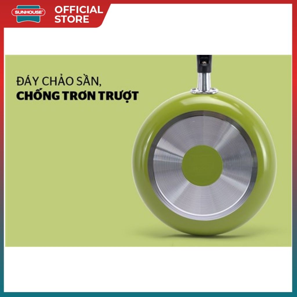 Cặp chảo nhôm trơn cạn Sunhouse CT1824C chất liệu nhôm tấm nguyên chất truyền nhiệt nhanh - HAPOS - HAPOS