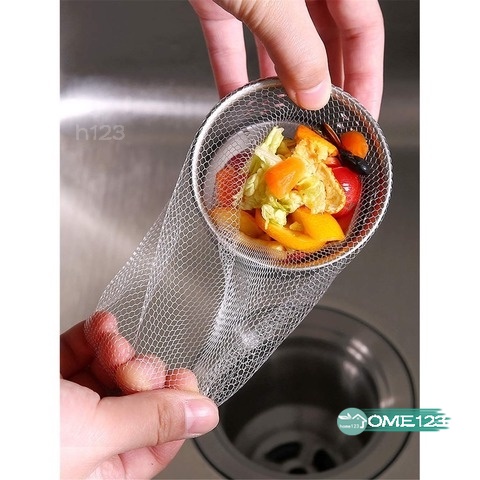 Set 100 túi lưới lọc bồn rửa dùng một lần nhiều kích cỡ cho nhà bếp