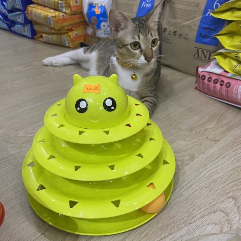 (Cao cấp) Đồ chơi tháp banh 3 tầng cho Mèo thư giãn