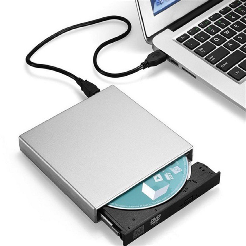 Ổ đĩa DVD/CD gắn ngoài với cổng USB 2.0 kèm 2 dây cáp