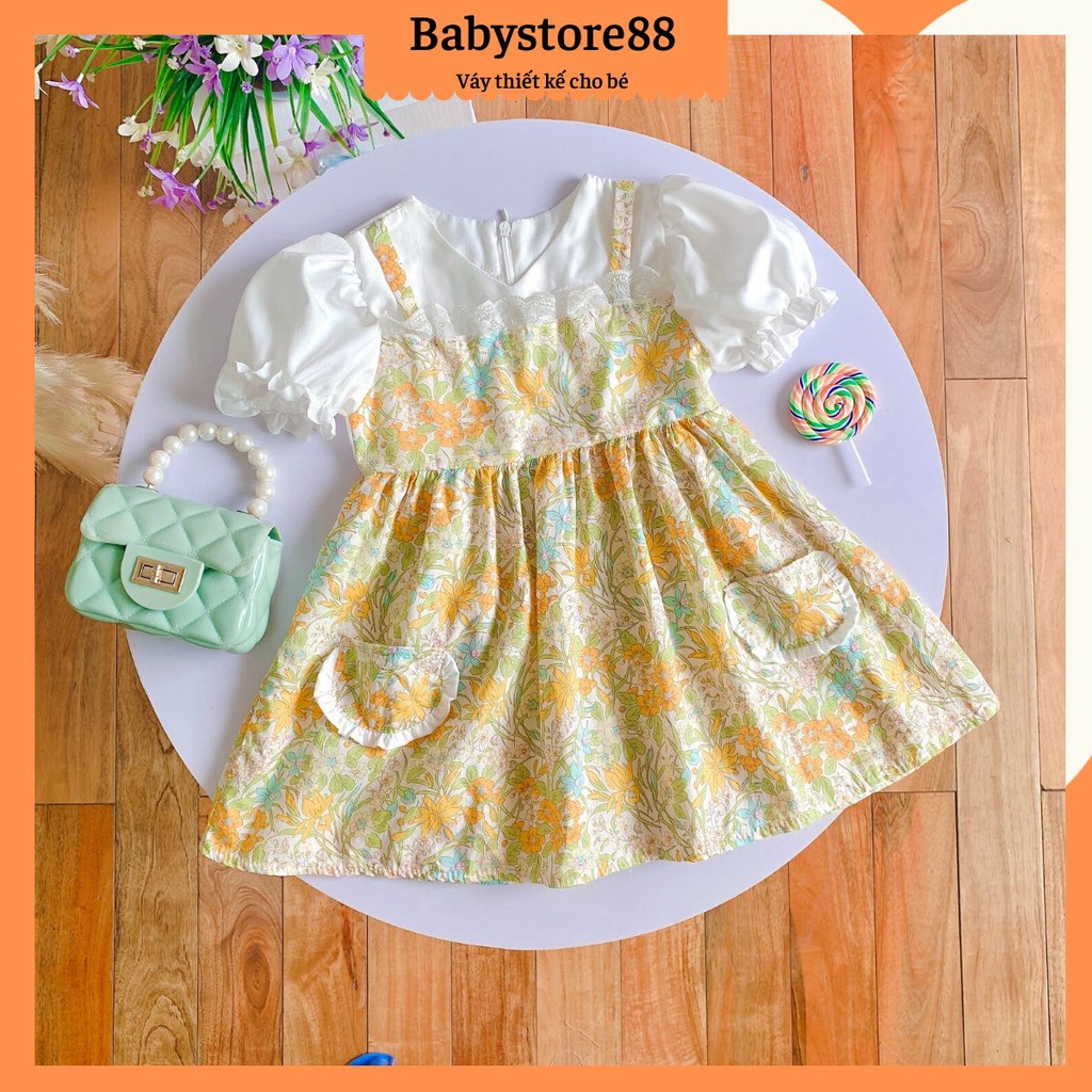 Đầm cho bé gái 1 2 3 4 5 6 7 8 9 10 11 12 tuổi Babystore88, Váy bé gái mùa hè hàng thiết kế cao cấp V78