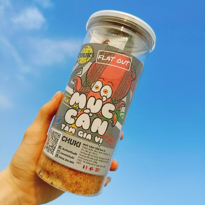 Mực cán tẩm gia vị hũ 200g ChuKi đồ ăn vặt Saigon | BigBuy360 - bigbuy360.vn