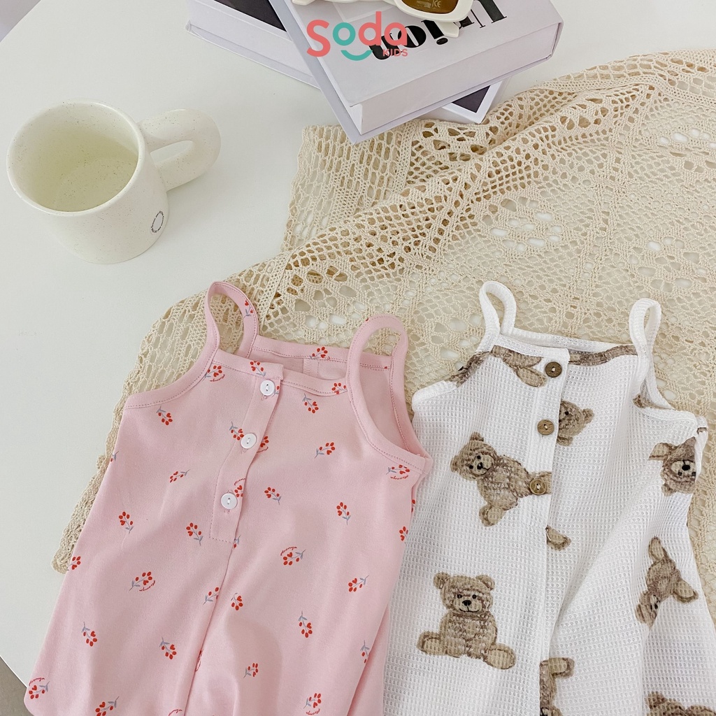 Body dây cho bé SODA KIDS chất liệu waffle-cotton thiết kế 2 dây họa tiết