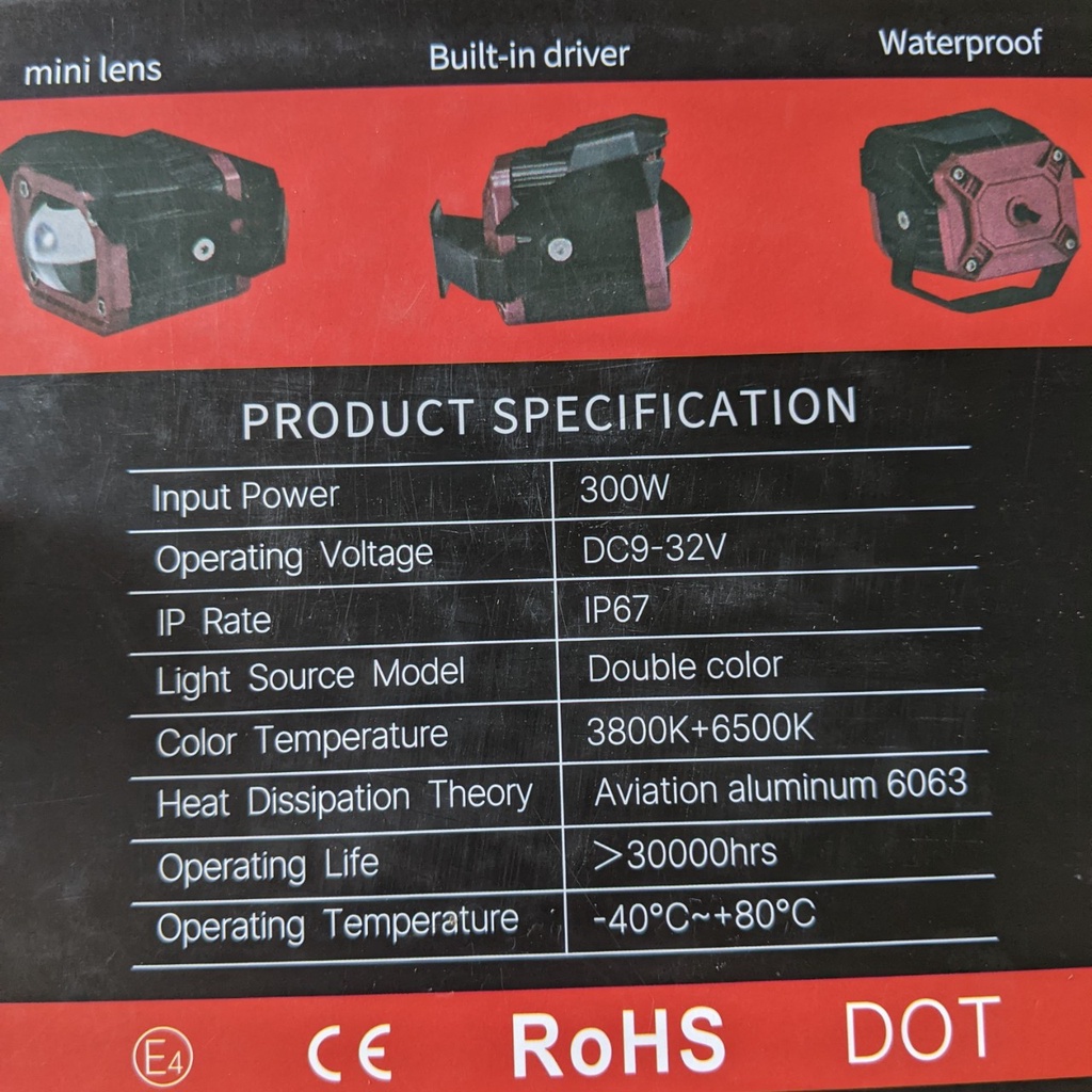 Đèn trợ sáng xe máy ô tô F22X Pro 80W siêu sáng cốt vàng pha trắng 2 chế độ cho khách víp