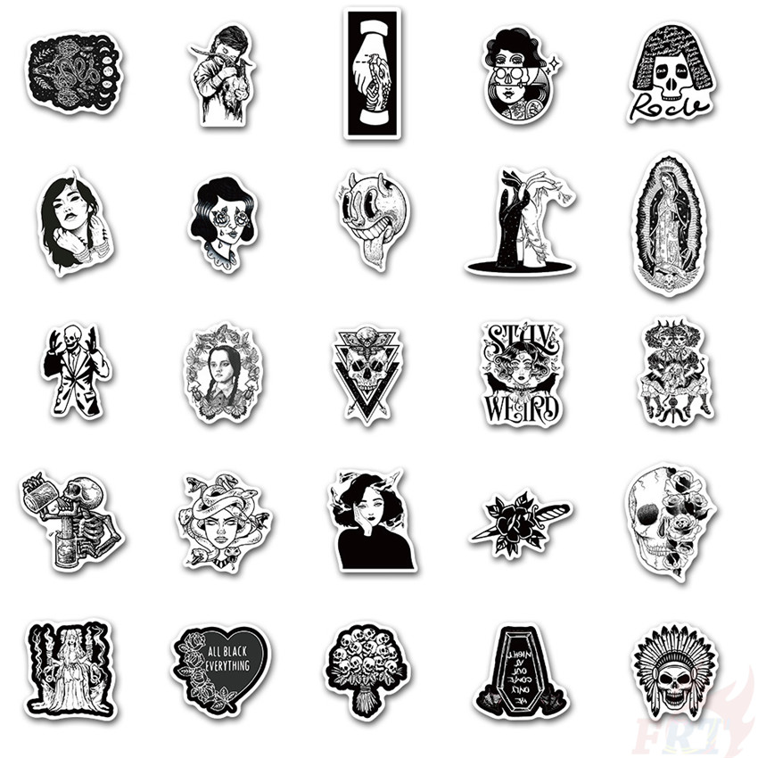 ❉ Gothic Queen - Series 03 Punk Art Stickers ❉ 50Pcs/Set DIY Luggage Laptop Skateboard Decals Doodle Stickers