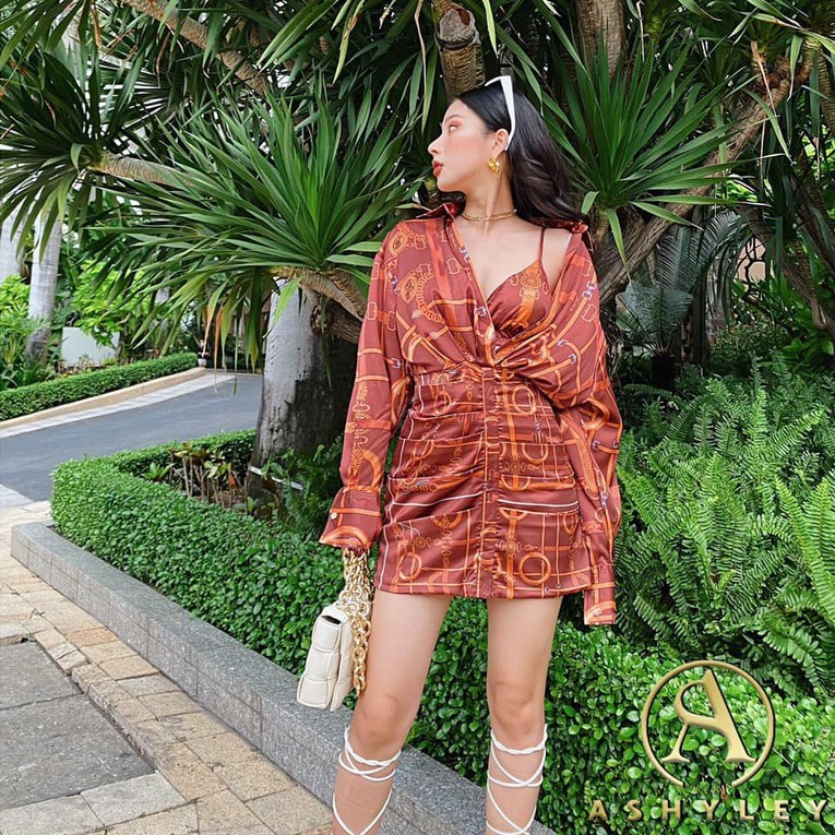 Set áo sơ mi ngực liền váy - Bũn Boutique