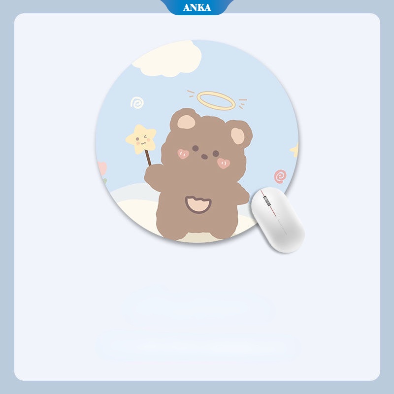Tấm lót chuột hình tròn chống trượt chống bụi in họa tiết hoạt hình dễ thương